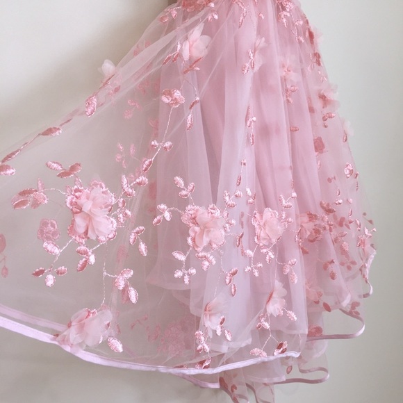 The Vintage Shop Pink Spring Bloom Embellished Floral Tied Shoulder Mini Dress - Picture 8 of 16